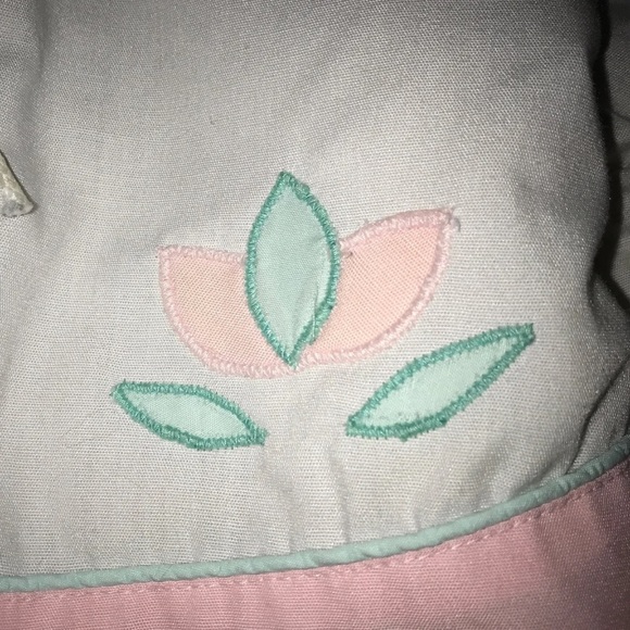 Vintage Baby Fleece lined Coat 12/24 months Pink White Tulip flowers - Picture 11 of 12